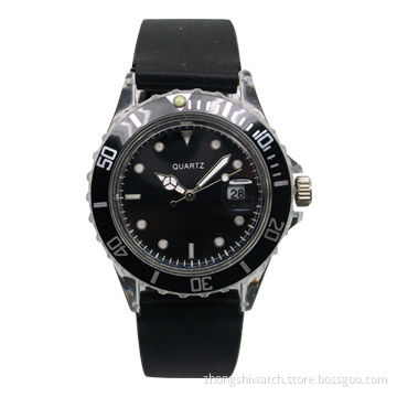Plastic Wristwatch with Silicone Strap and Japan Movement, Available in Various Colors